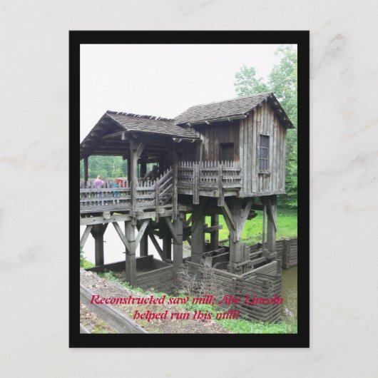 Abe Lincolnはここで働いた ポストカード (正面)