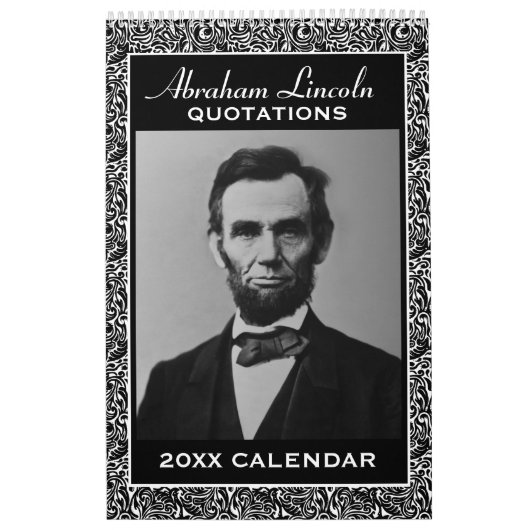 Abe Lincoln引用文と写大統領の真 カレンダー (カバー)