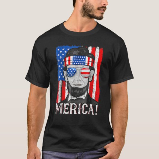 Abe Lincoln 4th Of July Fourth Of July Tシャツ (正面)