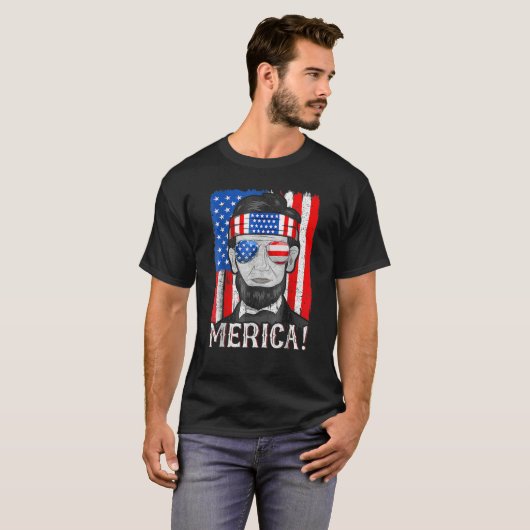 Abe Lincoln 4th Of July Fourth Of July Tシャツ (正面フル)