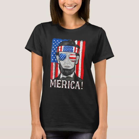 Abe Lincoln 4th Of July Fourth Of July Tシャツ (正面)
