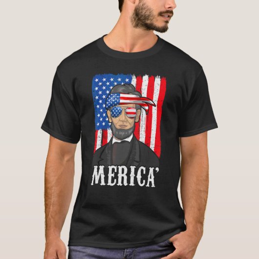 Abe Lincoln 7月4日7月4日 Tシャツ (正面)