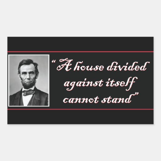 Abe Lincoln A家が分裂した 長方形シール (正面)