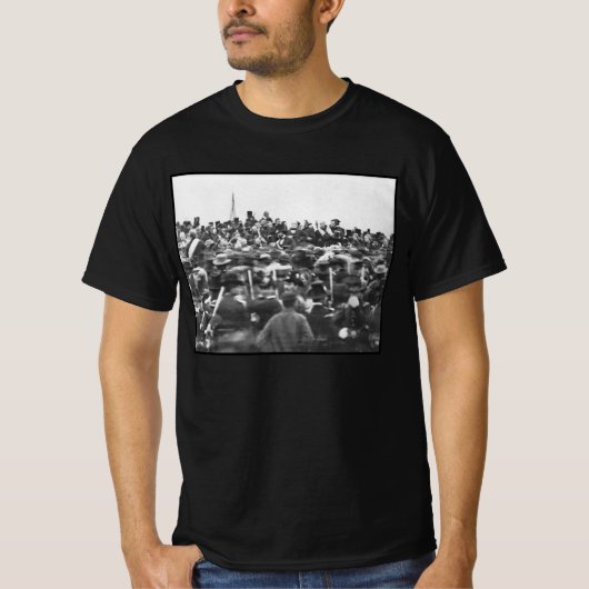 Abe Lincoln Gettysburg住所：内戦の終結 Tシャツ (正面)