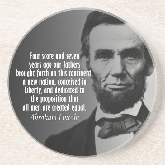 Abe Lincoln Quotation - Gettysburg住所 コースター (正面)
