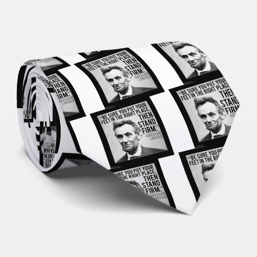 Abe Lincoln & "Stand Firm"引用文 ネクタイ (ロール)