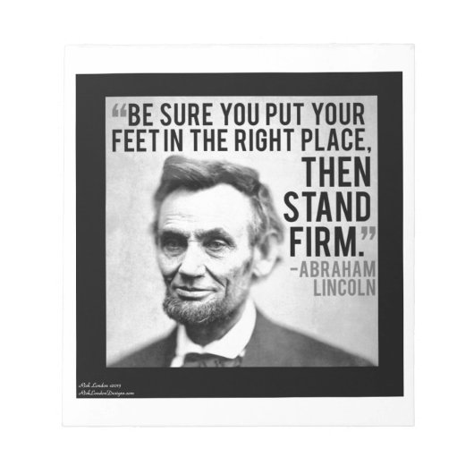 Abe Lincoln & "Stand Firm"引用文 ノートパッド (正面)