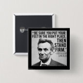 Abe Lincoln & "Stand Firm"引用文 缶バッジ (正面&裏面)