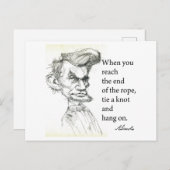Abe Lincoln & "Tie A Knot"有名な引用文 ポストカード (正面/裏面)