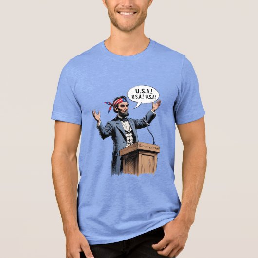 Abe Lincoln: "USA! USA! USA!" トライブレンドＴシャツ (正面)