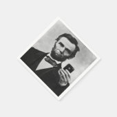 Abe Lincoln with Cell Phone スタンダードカクテルナプキン (角)