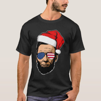 Abe Lincoln With Santa Hat Abraham Lincoln Christm Tシャツ