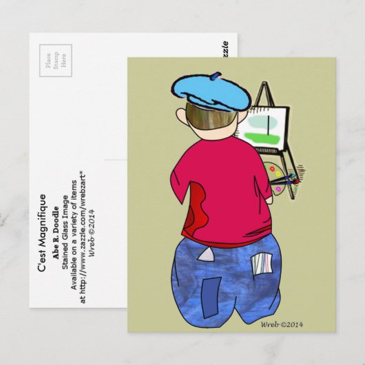 Abe R Doodle - Zee Artiste ポストカード (正面/裏面)