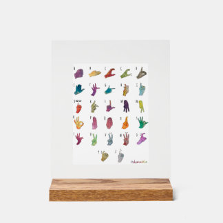 ABECEDARIO LENGUA DE SIGNOS アクリルサイン