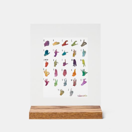 ABECEDARIO LENGUA DE SIGNOS アクリルサイン (正面)