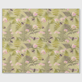 Abejas y hojas de helecho ラッピングペーパー (フラット)