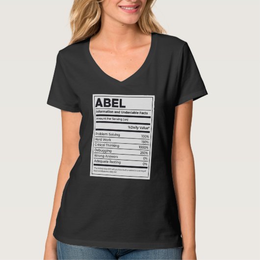 Abel Nutrition Information Problem Solving懸命Wo Tシャツ (正面)
