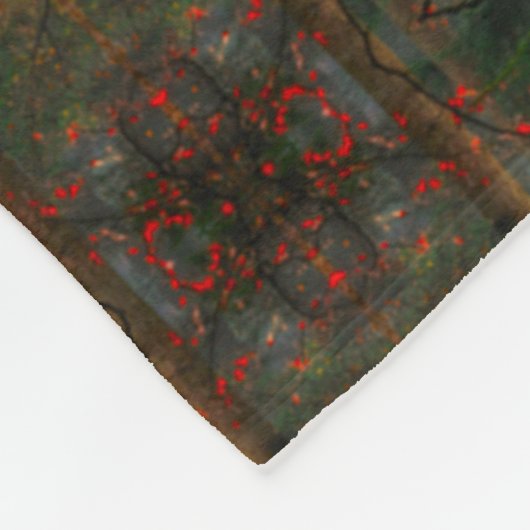 Abenakiの天然森林精神の曼荼羅 フリースブランケット (角)