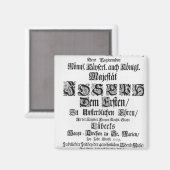 Abendmusikのタイトルページ， 1705 マグネット (正面/裏面)