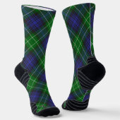 Abercrombie Blue Green Tartan Plaid Scottish ソックス (傾斜あり)