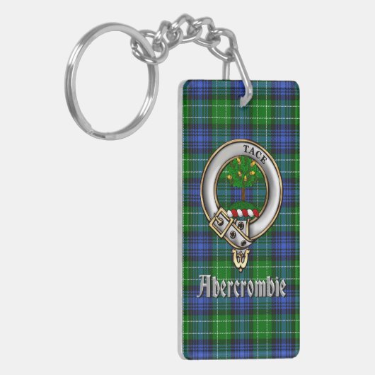 Abercrombie Clan Badge/Tartan Rectangle キーホルダー (正面左)