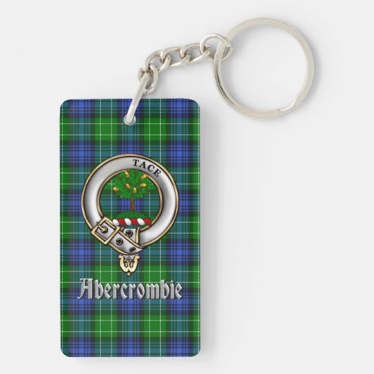Abercrombie Clan Badge/Tartan Rectangle キーホルダー (裏面)