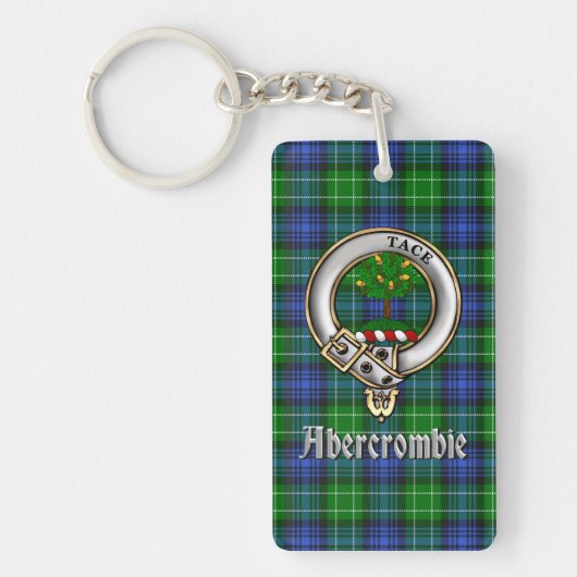 Abercrombie Clan Badge/Tartan Rectangle キーホルダー (正面)