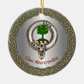 Abercrombie Clan Badge/Tartan Thistle Personalized セラミックオーナメント (正面)
