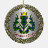 Abercrombie Clan Badge/Tartan Thistle Personalized セラミックオーナメント (裏面)