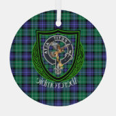 Abercrombie Scottish Clan Tartan & Crest ガラスオーナメント (裏面)