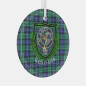 Abercrombie Scottish Clan Tartan & Crest ガラスオーナメント (正面右)
