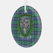 Abercrombie Scottish Clan Tartan & Crest ガラスオーナメント (正面左)