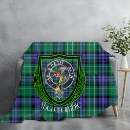 Abercrombie Scottish Clan Tartan Crest フリースブランケット