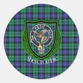 Abercrombie Scottish Clan Tartan & Crest ラウンドシール