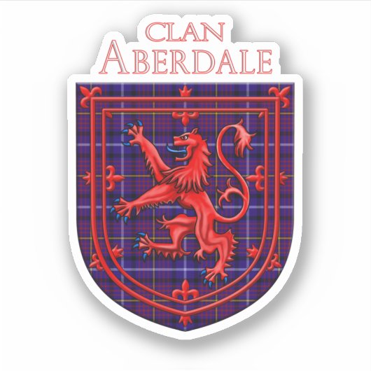 Aberdale Tartan Scottish Plaid Lion Rampant シール (正面)