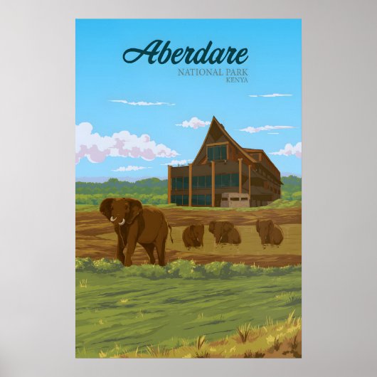 Aberdare National Park Kenya Travel Poster ポスター (正面)