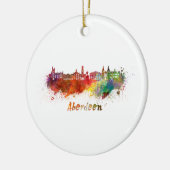 Aberdeen skyline in watercolor セラミックオーナメント (左)
