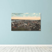 Aberdeen, WA – 水辺の鳥瞰図 キャンバスプリント (インサイチュ (ウッドフロア))