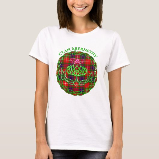 Abernethy Scottish Tartan Celtic Thistle Tシャツ (正面)