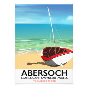 AbersochのLlanenganウェールズ旅行ポスター フォトプリント