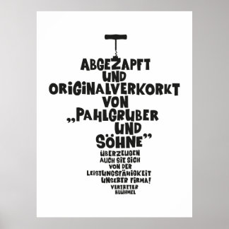 Abgezapft und originalverkorkt - Loriot - Wein ポスター