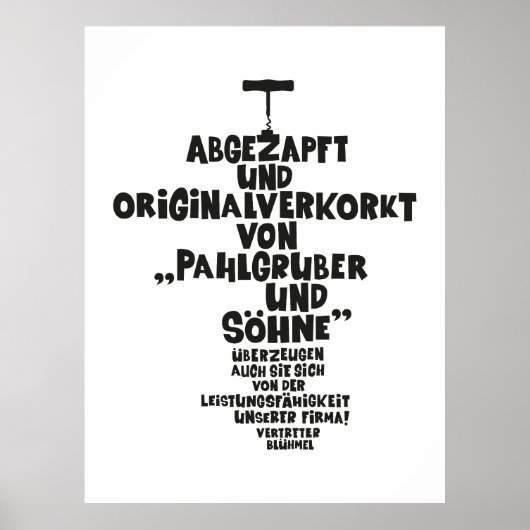 Abgezapft und originalverkorkt - Loriot - Wein ポスター (正面)