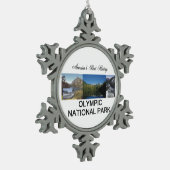 ABHのオリンピック国立公園 スノーフレークピューターオーナメント (左)