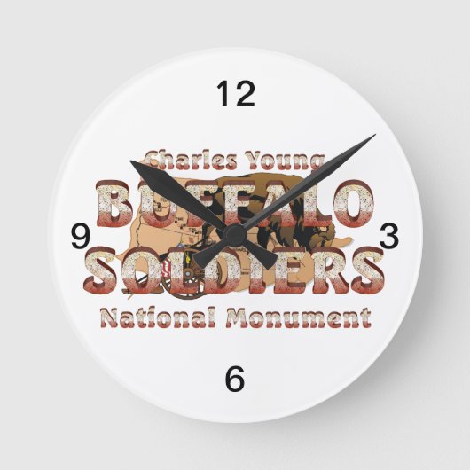 ABHのバッファローの兵士 ラウンド壁時計 (正面)