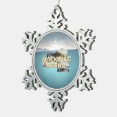 ABH Mackinacの島 スノーフレークピューターオーナメント (右)