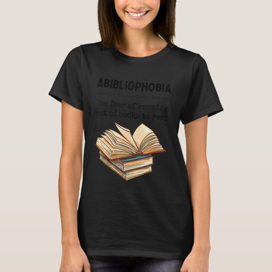 Abibliohbia定義おもしろい本の愛読者 Tシャツ (正面)