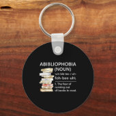 Abibliophobia（本嫌いの恐怖）の定義 楽しい 読書好き 本の虫 キーホルダー (正面)