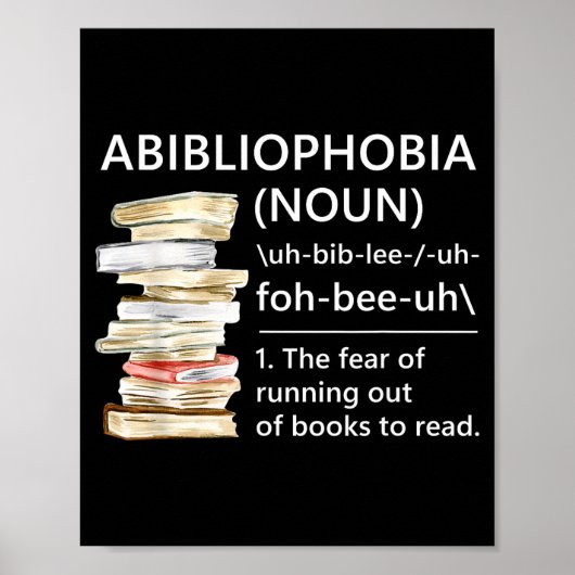 Abibliophobia（本嫌いの意味）の面白い読書好きな本の虫 ポスター (正面)