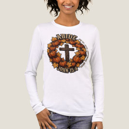 ABIDE ヨハネの福音書 15:4 Fall キリスト教Tシャツ | パンプキン トライブレンドＴシャツ