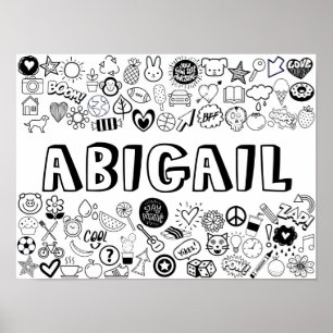 'ABIGAIL'カラーIT-YOURSELFアウトラインデザイン ポスター